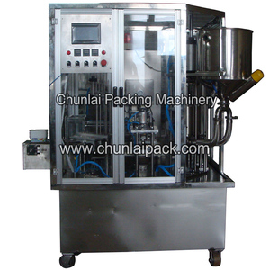 Étiqueteuse rotative automatique pour l'emballage laitier, liquides de qualité alimentaire, plastique, papier, salade grecque, crème, <span class=keywords><strong>fromage</strong></span> <span class=keywords><strong>feta</strong></span>, gobelets, barquettes en aluminium, scellage de barquettes - Product Image 2