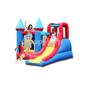 Château <span class=keywords><strong>gonflable</strong></span> <span class=keywords><strong>Happy</strong></span> <span class=keywords><strong>Hop</strong></span> Red Bricks Castle-9007 avec toboggan et trampoline, nouveau design 2013 - Product Image 1