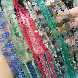 SB6678 Natural stone star beads,gemstone five-pointed star beads,semiprecious stone star shaped beads