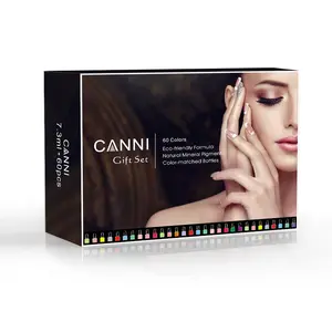 CANNI Gel Kit 2019 Salon Baru Hot Sale Full Set/Basecoat/Tidak Bersih Mantel 18Ml Kualitas Tinggi Kuku Gel Polandia 60*7.3Ml