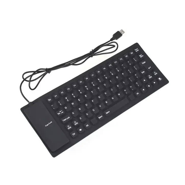 New 85-Keys USB Mini Keyboard USB SMALL Flexible Silicone USB Keyboard For Laptop Black