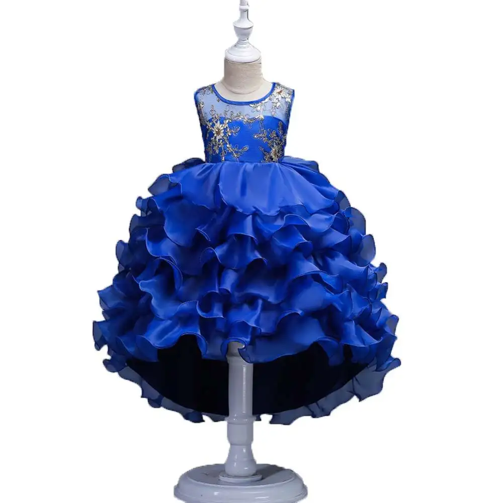 Little Queen Dress Pesta Anak Perempuan, Pakaian Putri Dansa Satin Pendek Bunga