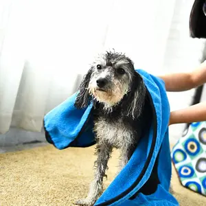 Toalha de banho para cachorro, toalha de secagem sustentável de 85*50cm, poliéster, china, fabricante