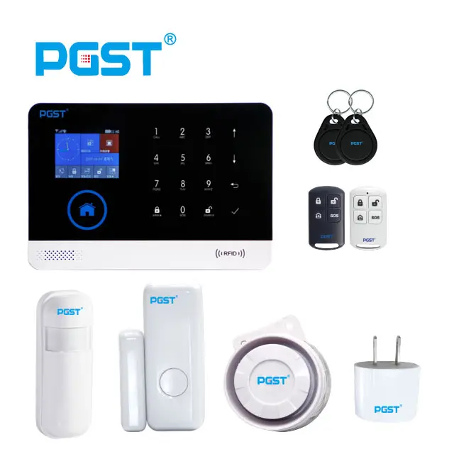 2020 PGST वाईफ़ाई जीएसएम 4G वायरलेस बर्गलर विरोधी चोरी घर सुरक्षा अलार्म प्रणाली टच स्क्रीन पैनल