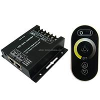 Contrôleur de température de couleur LED sans fil RF à 5 touches, panneau tactile, DC 12-24V, sortie 2 canaux, variateur, 6A/CH, max 384W