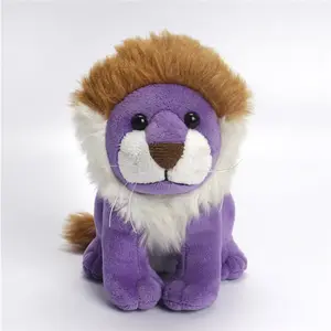 Custom purple plush animal lion toy keychain in bulk