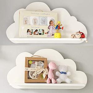Scaffale da parete in MDF per asilo nido per bambini scaffali a <span class=keywords><strong>nuvola</strong></span> in legno bianco vassoio galleggiante a prezzi accessibili scaffali per libri da vivaio scaffale a parete <span class=keywords><strong>nuvola</strong></span> - Product Image 1