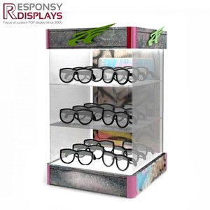 Kính mát sàn Rack hiển thị <span class=keywords><strong>Acrylic</strong></span> trong suốt đa Tier xoay Kính chủ cho quang cửa hàng bán lẻ khuyến mãi - Product Image 5