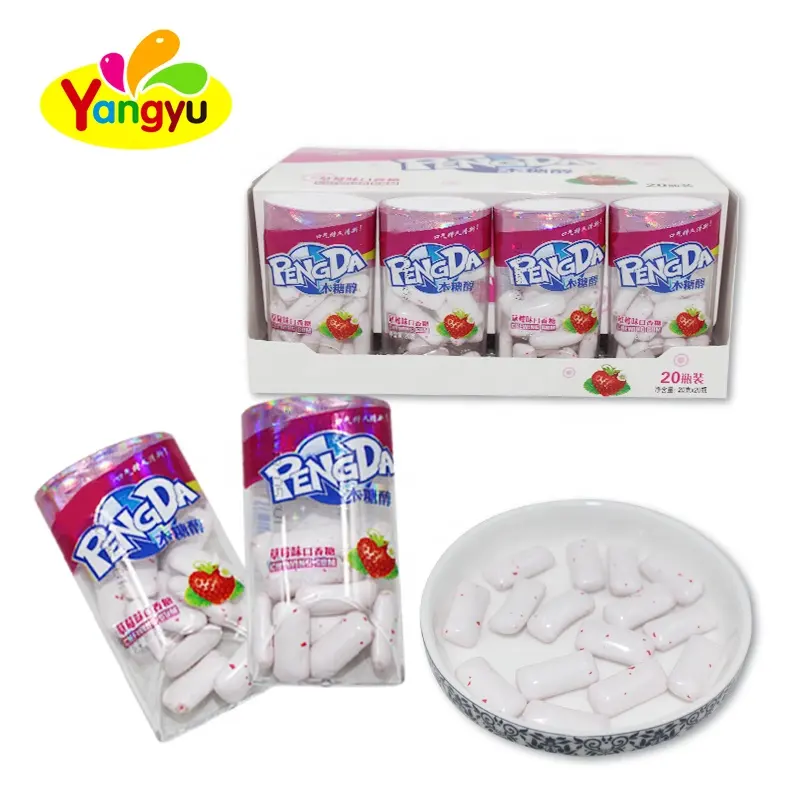 Child mini New cartoon chewing gum Xylitol gum Strawberry flavor chewing gum