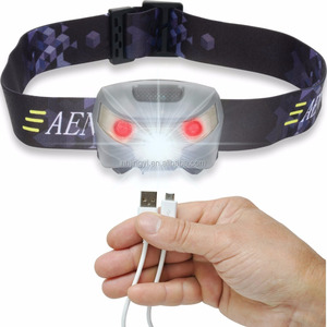 Lampe frontale LED rechargeable à capteur USB étanche super lumineux pour la course et le camping en plein air - Product Image 1