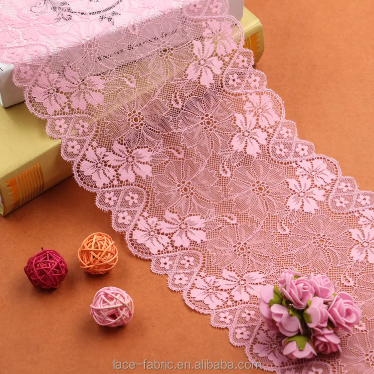18.5cm stretch light-pink lace trim elastic victorian style trimming border lace