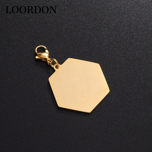 LOORDON Pendentif médical en acier inoxydable poli or - Product Image 5