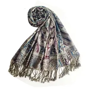 Nice jacquard paisley pashmina shawl wrap scarf wholesale china