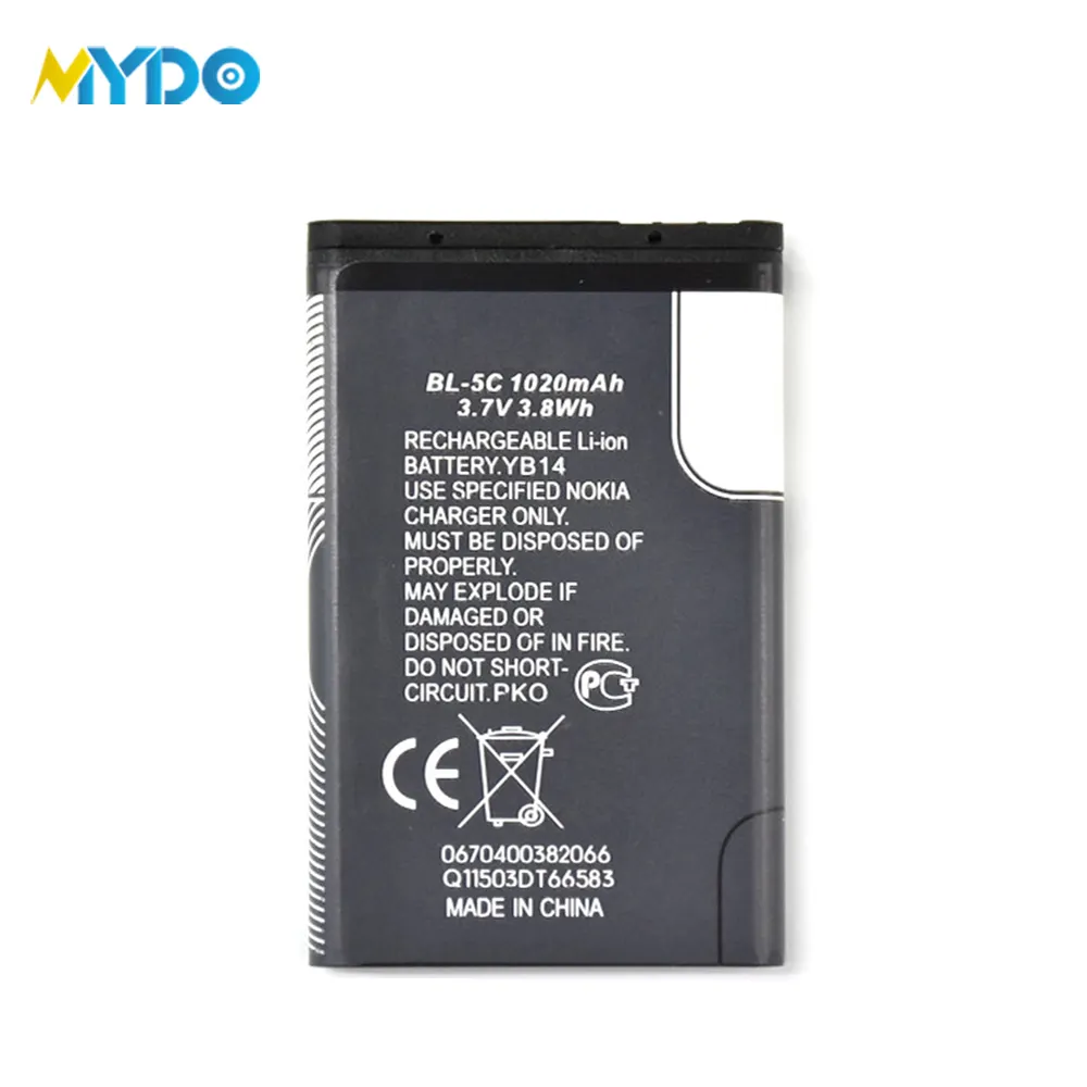 long standby time low price BL-5C 3.7v 1050mah battery for nokia 3110c
