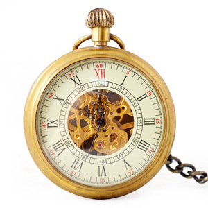 Relojes de Bolsillo Mecánicos Antiguos de Bronce con <span class=keywords><strong>Esqueleto</strong></span>, de Cuerda Manual, con Esfera Abierta y Números Romanos - Product Image 2