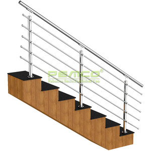 Balustrade de <span class=keywords><strong>terrasse</strong></span> intérieure et extérieure sur mesure en acier inoxydable 304, garde-corps tubulaire pour balcon - Product Image 3