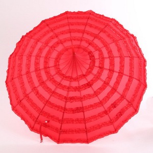 Lớp Bán Buôn Chùa Mặt Trời Ô Dài Xử Lý <span class=keywords><strong>Lady</strong></span> Parasol Gấp Nhựa Xử Lý Trắng Giấy Ô Cho Người Lớn Đám Cưới - Product Image 3