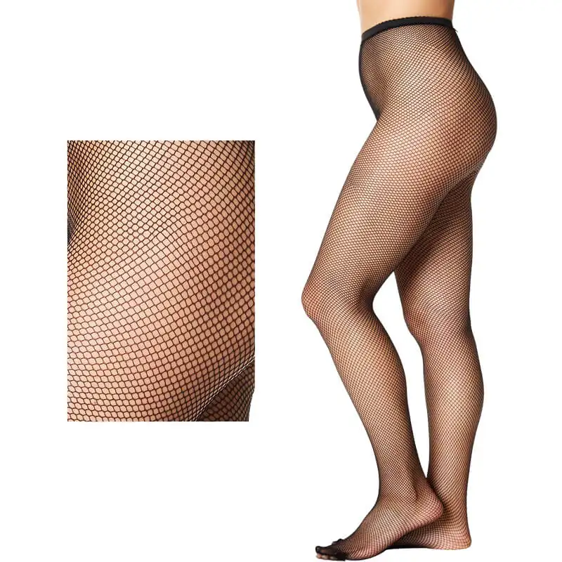 Womens High Waist Plus Size Fishnet Tights with Black Colour