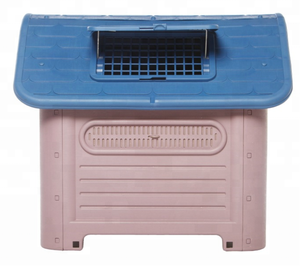 Chenil pour chien moderne et luxueux avec toit en plastique à motif solide, fenêtre et porte en métal avec fermeture à bouton pour une utilisation dans le salon - Product Image 4