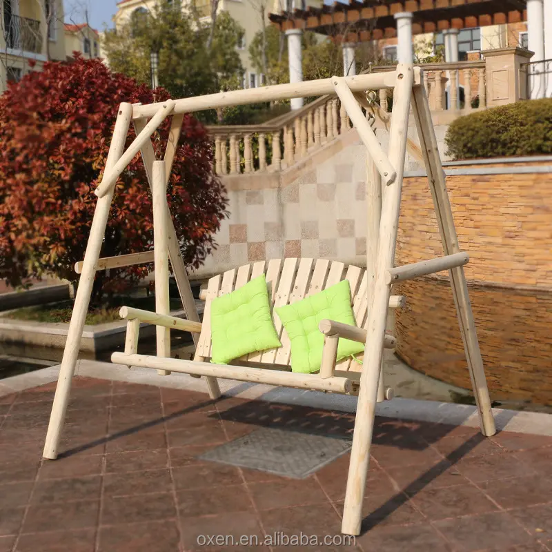 Outdoor Massivholz ländliche Kinder Schaukel Ei Stuhl Holzhof Balkon Garten Haus Wiege Schaukel Hänge sessel