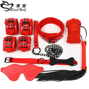 <span class=keywords><strong>Lobo</strong></span> negro de <span class=keywords><strong>la</strong></span> <span class=keywords><strong>marca</strong></span> japonesa de china auto bdsm engranaje cuello restricciones kit conjunto femenino <span class=keywords><strong>del</strong></span> sexo cuerda bondage - Product Image 1