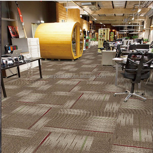 Alfombra de oficina Modular de nailon 100%, máquina de azulejos, pila de bucle con mechones, patrón de rayas abstractas, alfombra de suelo de espacio comercial para Hotel - Product Image 5