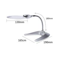 130mm Mirror Large Desktop Magnifier Magnifying Glass With LED Light
