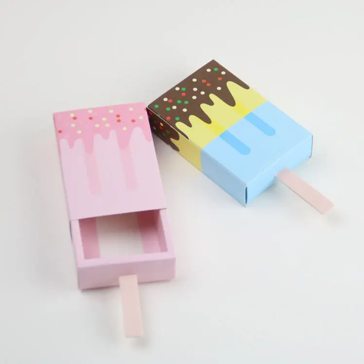 Orijinal yeni tasarım dondurma çubuğu kağıt parti dekorasyon çikolata ambalajı kutusu