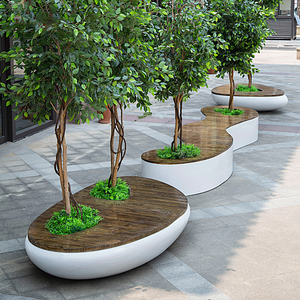 <span class=keywords><strong>Panca</strong></span> Lounge Rotonda <span class=keywords><strong>da</strong></span> <span class=keywords><strong>Esterno</strong></span> in Legno di Mango per Parco e Strada - Product Image 4