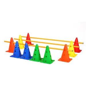 12 "vierkante base voetbaltraining marker cone + ABS slalom pole combinatie, training kits