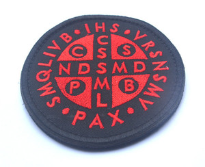 OEM Saint Benedict <strong>Cross</strong> <strong>Patch</strong> Burnt Bronze Catholic USA Tactical Badge Embroidered <strong>Patches</strong> - Product Image 4