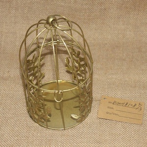 Üç Altın Yuvarlak Metal El Sanatları Düğün Masa Centerpieces Dekoratif camekanlı dolap Kuş Kafesi Asılı Kanca Ile - Product Image 3