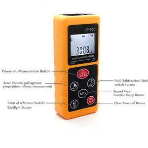 CP-60C يده LCD الرقمية ليزر مقياس مسافات <span class=keywords><strong>60</strong></span> متر المدى مكتشف - Product Image 3