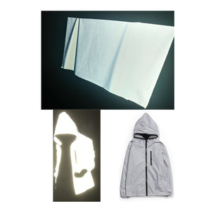 Cao Ánh Sáng Không Thấm Nước Cầu Vồng Màu Đen Polyester TC Đàn Hồi Phản Quang Dệt Phản Xạ Áo Khoác Thể Thao T-Shirt May Vải - Product Image 5