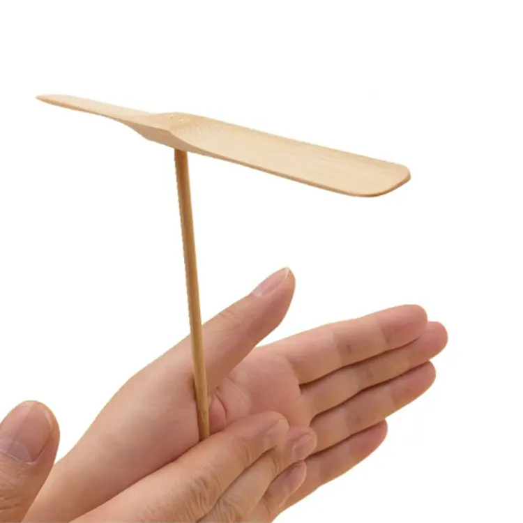 promotional gifts Bamboo Dragonfly Flying Toys Hand Rub Propeller Flying Toy for Kids