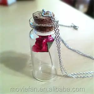 Beauty Rose in a Bottle Silver Plated Necklace