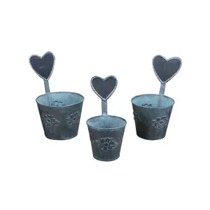 Outdoor Plant Pot Shop Decoration Window Fresh Blackboard Container Packing/giftpacking Antique Metal with Garden Flower Iron