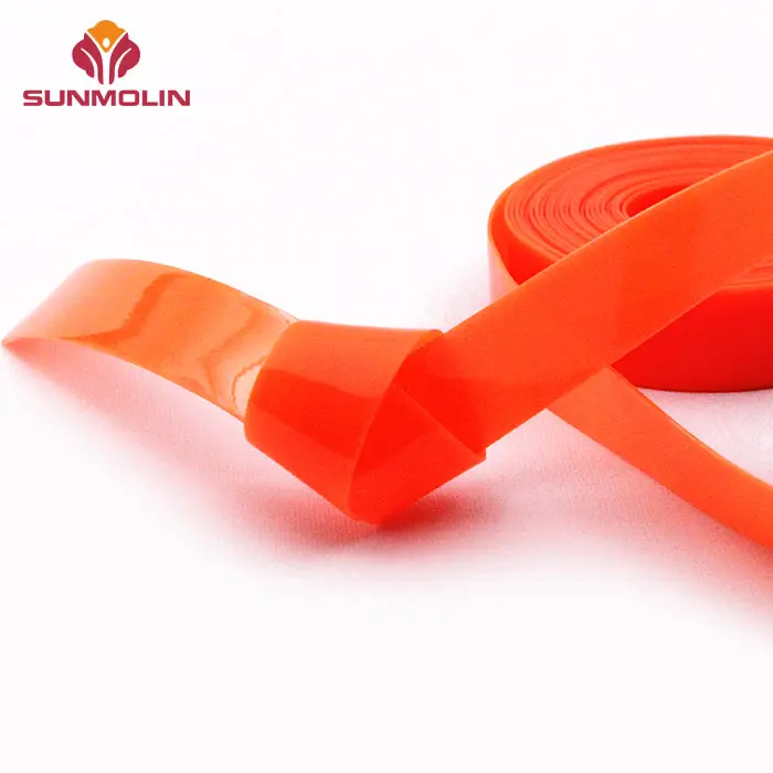 Orange 100% TPU waterproof elastic webbing rubber tape