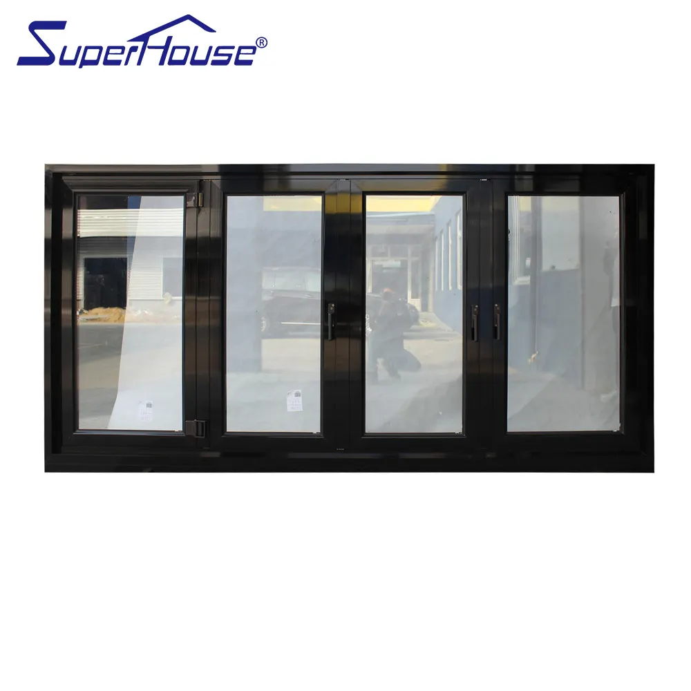 Superhouse Australian Standard As2047 Aluminium Windows Aluminum Stainless Steel Horizontal Villa Interior Bifold Window Folding