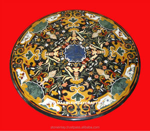 ท็อปโต๊ะหินอ่อนฝังลาย Pietra Dura แบบโบราณ - Product Image 1