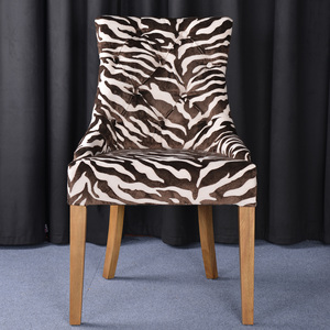 Silla <span class=keywords><strong>de</strong></span> oficina con patas <span class=keywords><strong>de</strong></span> madera, taburete a rayas <span class=keywords><strong>de</strong></span> cebra, silla <span class=keywords><strong>de</strong></span> comedor con remaches - Product Image 4