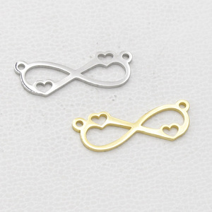 In Acciaio Inox Lucidato A Specchio Gioielli FAI DA TE 3 Colori Commerci All'ingrosso Amore Connettori Cuore Infinity <span class=keywords><strong>Charm</strong></span> per il Braccialetto Fare - Product Image 2