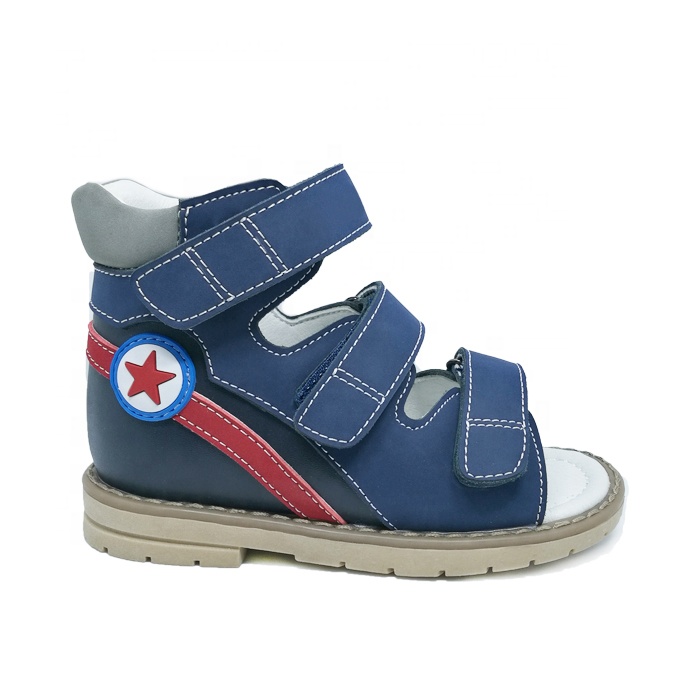 Импортные босоножки для малышей, ортопедические безопасные босоножки на плоской подошве для мальчиков