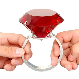 FREE SAMPLE 60mm 80mm 100mm Large K9 crystal glass gem rings Crystal diamond napkin ring for wedding