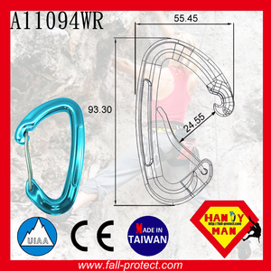 Gancho de escalada de montaña certificado CE & UIAA, mosquetón de aluminio - Product Image 4