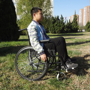Atención médica respaldo alto pacientes aluminio silla plegable al aire libre - Product Image 3
