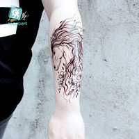 Tatouage de licorne temporaire imperméable, sexy, pour femmes et hommes, horloge, hommes, résille, design poitrine, bras