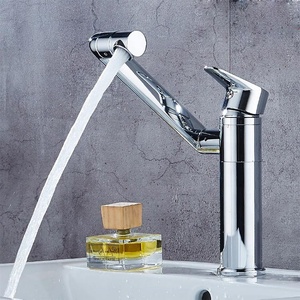 モダンでユニークなデザインのバスルーム洗面器の蛇口真鍮ミキサー水タップ回転注ぎ口付きの柔軟なバスルームシンク蛇口 - Product Image 2