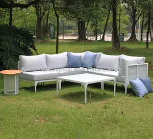 Commercio all'ingrosso produttore esterno componibile modulare in alluminio bianco componibile patio sofa set