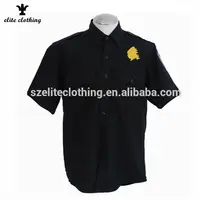 थोक बिक्री अनुकूलित सादे काले सुरक्षा वर्दी शर्ट सस्ते
